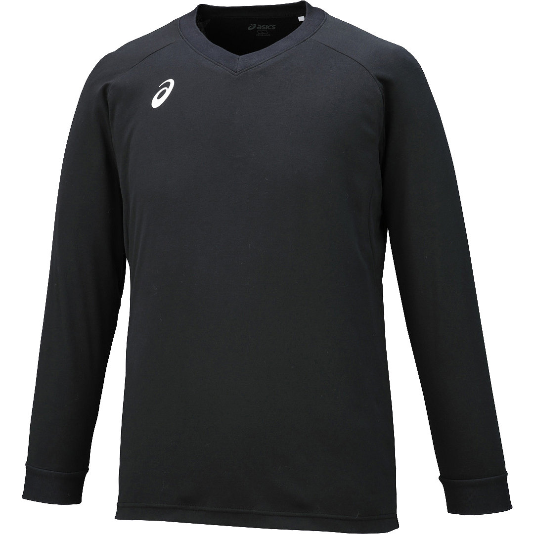 asics アシックス バレーボール プラクティスウエア プラシャツLS長袖 XW6730 ブラック/ホワイト