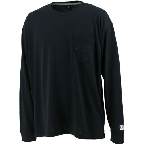 コンバース CONVERSE メンズ レディース クルーネックロングスリーブTシャツ ブラック CA222386L 1900