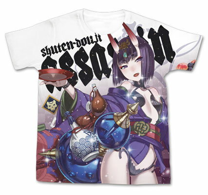 Fate/Grand Order アサシン/酒呑童子 フルグラフィックTシャツ/ホワイト-L コスパ