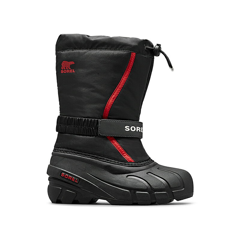SOREL ソレル ユースフルーリー 2/20.0cm 015 Black、Bright Red NY5192