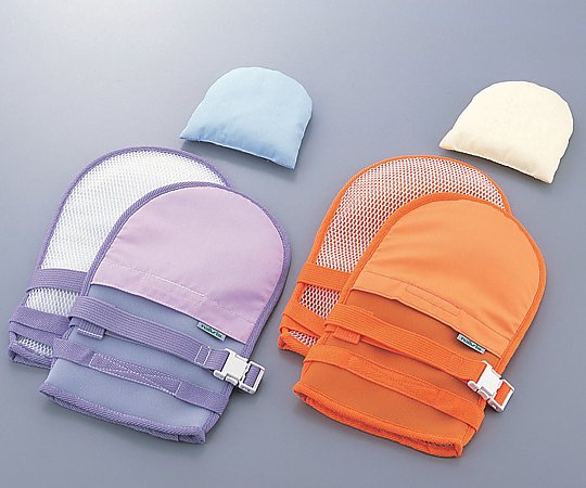 アズワン 抜管防止手袋 大 メッシュ オレンジ