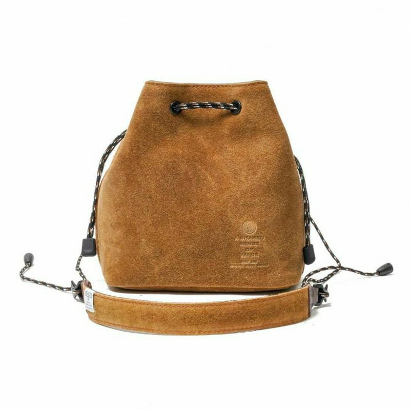 AS2OV アッソブ WATER PROOF SUEDE MINI DROW STRING SHOULDER CAMEL 091757-24
