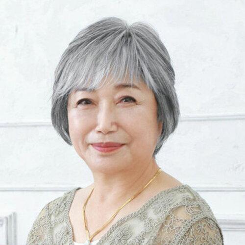 PRISIRA プリシラ BEAUTE 総手植えオールウィッグ ブロッサムカールショート 人毛ミックス ダークグレイヘア BA-100-ZDGH 1797005