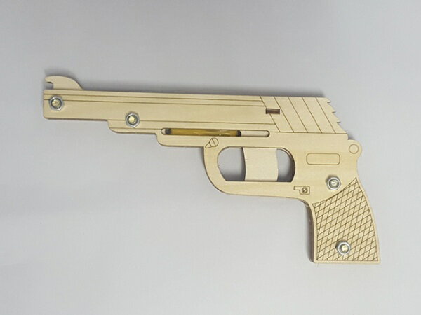 木工工作キット　輪ゴムピストル　ＴＹＰＥ−９　小型連射式（３連射）モデル