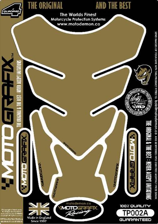 モトグラフィックス｜MOTOGRAFIX タンクパッド プレーン ゴールド MT-TP002A