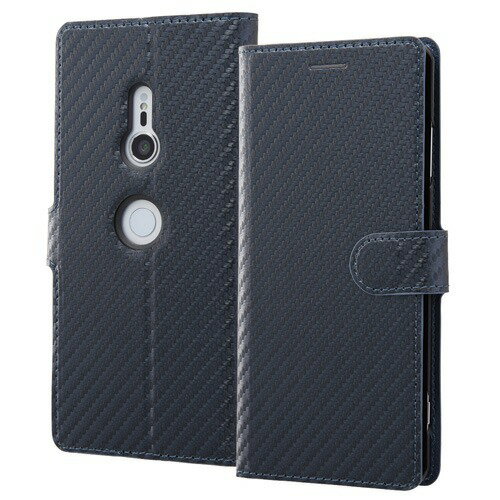 Xperia XZ3 手帳型ケース カーボン／ダークネイビー IN-RXZ3LBC12／DN(1コ入)