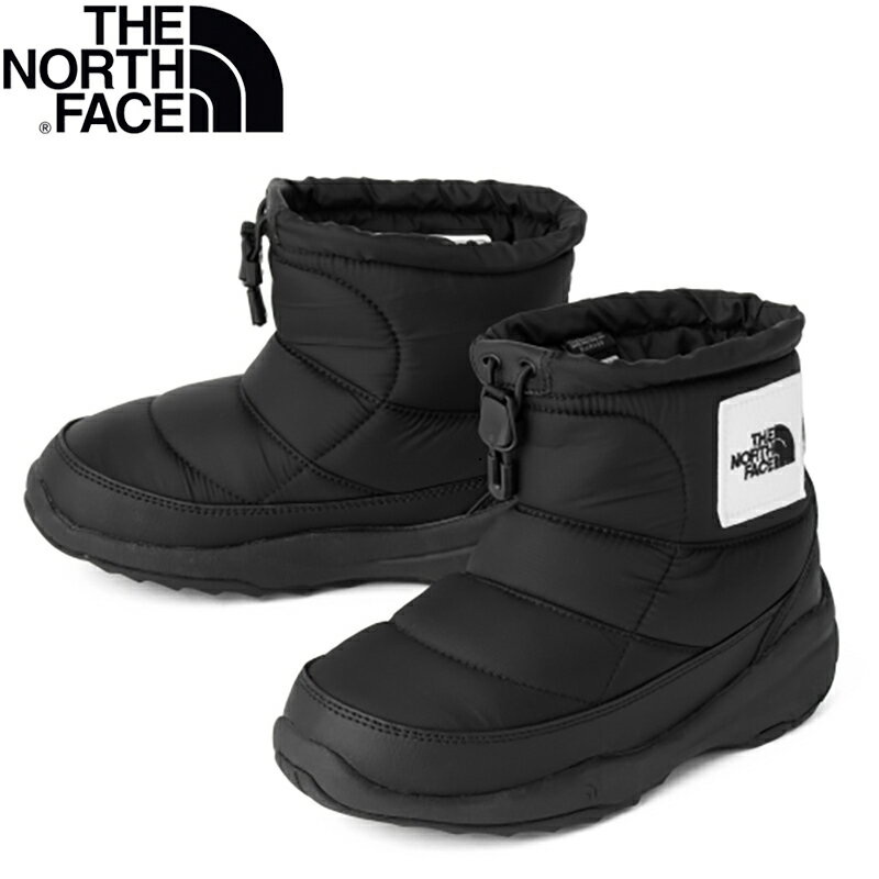 THE NORTH FACE ザ・ノース・フェイス キッズ ヌプシ ブーティ ロゴ ショート 14.0cm TNFブラック×TNFホワイト KW NFJ52280
