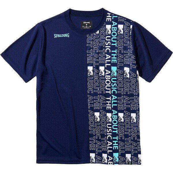 SMT211810-5400-XL スポルディング バレーボールTシャツ MTVオールアバウト ネイビー・サイズ：XL SPALDING
