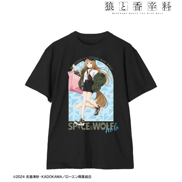 狼と香辛料 MERCHANT MEETS THE WISE WOLF 描き下ろし ホロ カジュアルファッションでお買い物ver. Tシャツ メンズ S アルマビアンカ