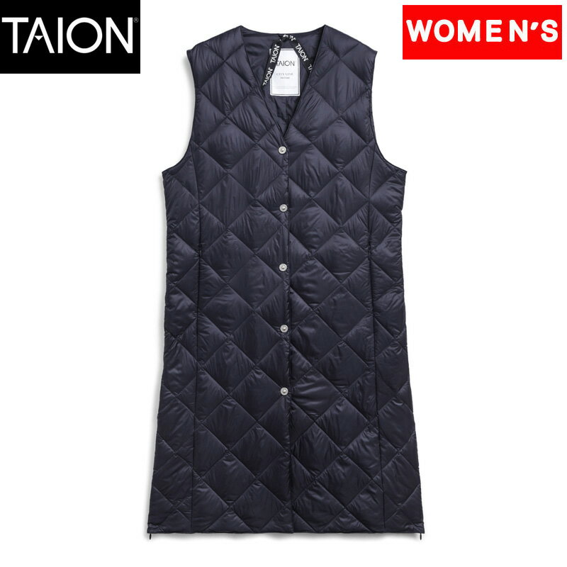 タイオン TAION Women's シティ シングルロングダウンジレ ウィメンズ L D.NAVY TAION-W003CI-LONG