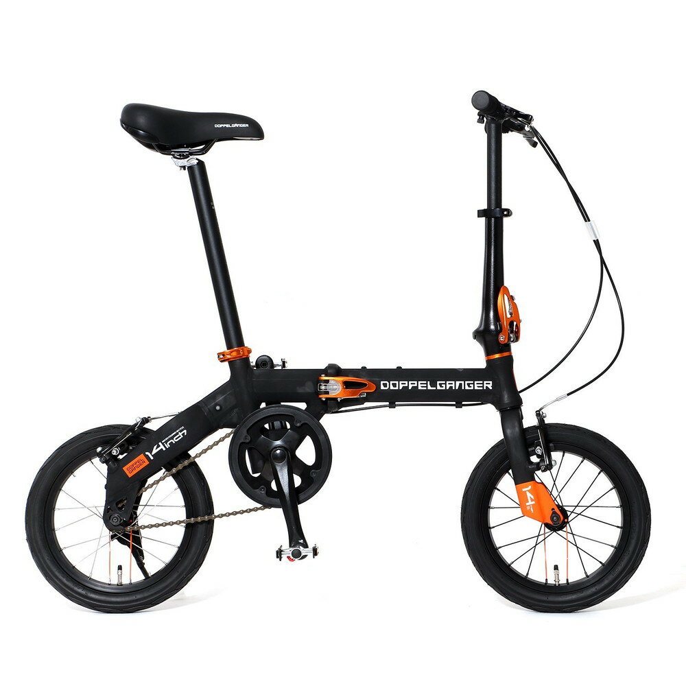 ドッペルギャンガー DOPPELGANGER 140-BK HaKoVeLo（ブラックxオレンジ） 折りたたみ自転車