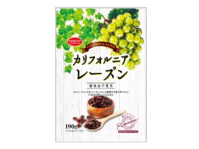 共立食品 カリフォルニアレーズン 植物油不使用 190g