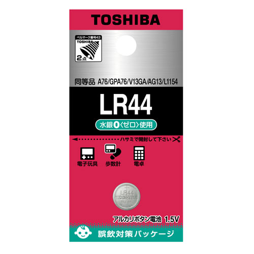 東芝 アルカリボタン電池 LR44EC(1コ入)