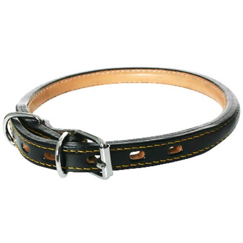 岡野 ロール丸首輪 1号 黒