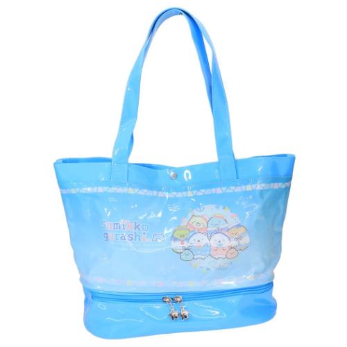 すみっコぐらし プールバッグ ポケット付きビニールトート 2層式 サンエックス ケイカンパニー ビーチバッグ 海プール 女の子