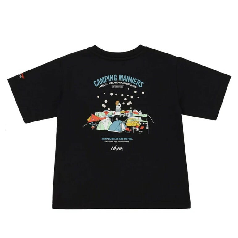 ナンガ NANGA エコ ハイブリッド キャンピング マナーズ ソープ バブル キッズ ティー 130 BLACK NW2411-1S706-A