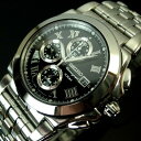 【SEIKO】セイコー アラームクロノグラフ メンズ腕時計 ポリッシュベゼル ギョーシエブラックダイアル シルバーステンレスベルト SNA525P1