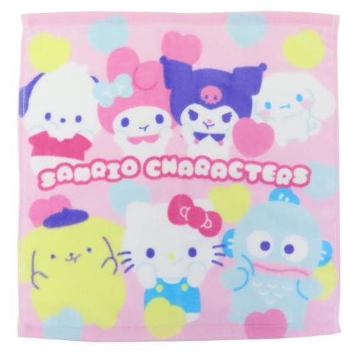 サンリオキャラクターズ ハンドタオル プリントウォッシュタオル ぷにきゅきゅ サンリオ 野村タオル 汗拭きタオル
