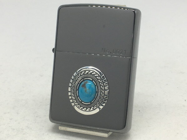 ZIPPO 天然ターコイズメタル ブラックニッケルミラー ジッポーライター