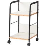 デスクワゴン 収納ワゴン 約幅32.5×奥行34×高さ60cm ホワイト オープンタイプ 袖机 マルチワゴン 収納家具