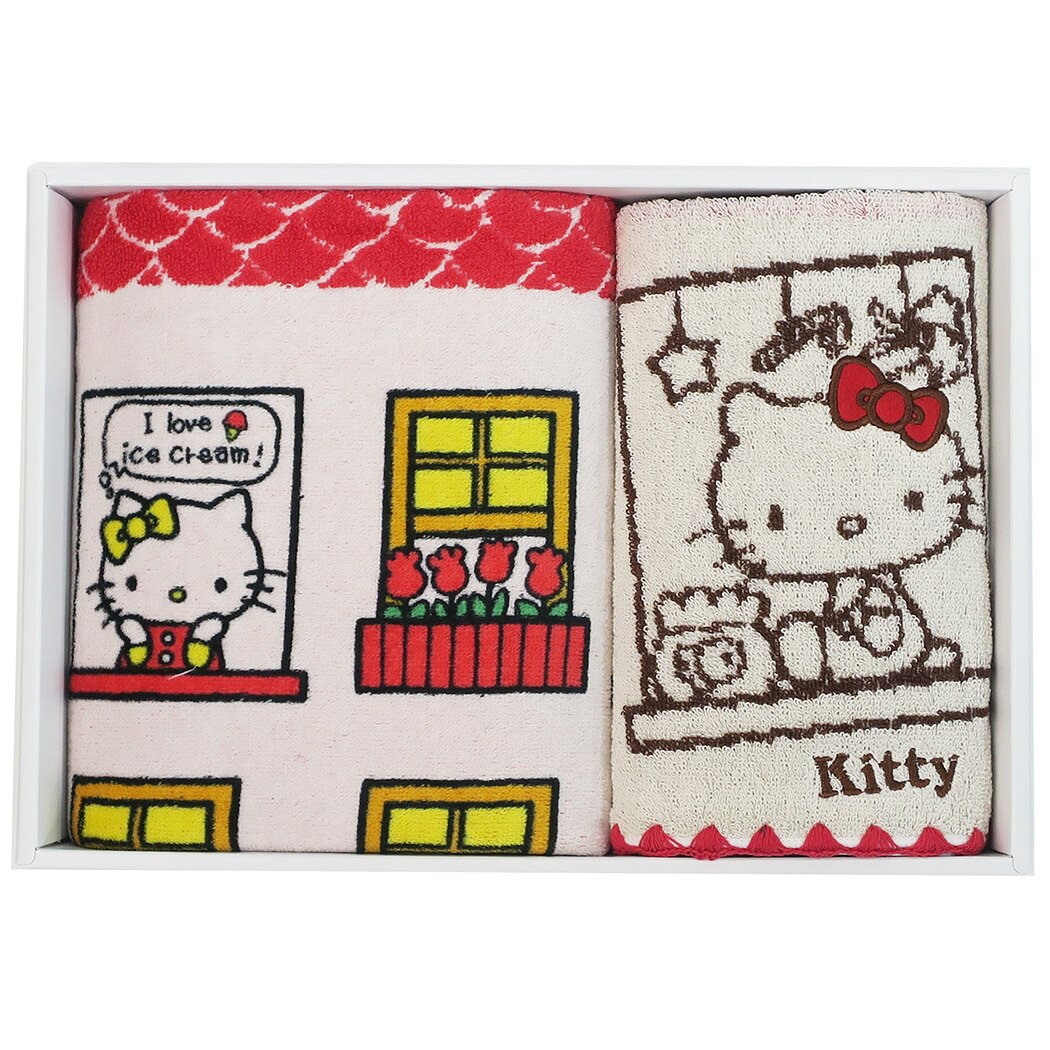 ウォッシュタオル＆フェイスタオル タオル ハローキティ ハウス サンリオ 丸眞