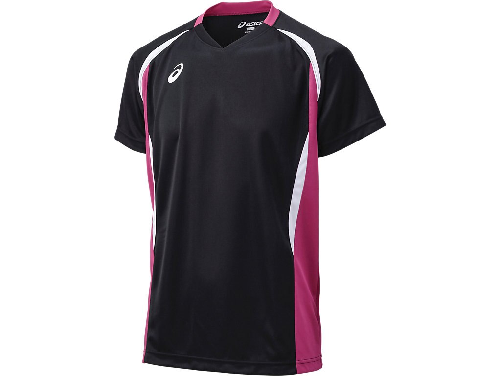アシックス 4994807625510 XW1325 ゲームシャツHS ブラツクxベリー サイズ：SS
