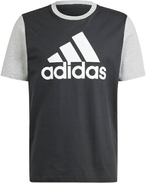 アディダス｜adidas メンズ エッセンシャルズ シングルジャージー ビッグロゴ半袖Tシャツ 2XLTサイズ/ブラック×ホワイト ECQ96 ブラック×ホワイト