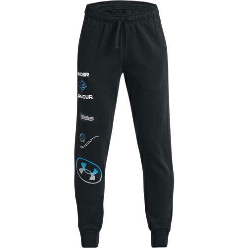 UNDER ARMOUR キッズ トレーニングウェア ロングパンツ ライバルフリース ワードマーク ジョガーパンツ RIVAL FLEECE WORDMARK JOGGER PANTS ブラック/フォスファーグリーン 1373556 001