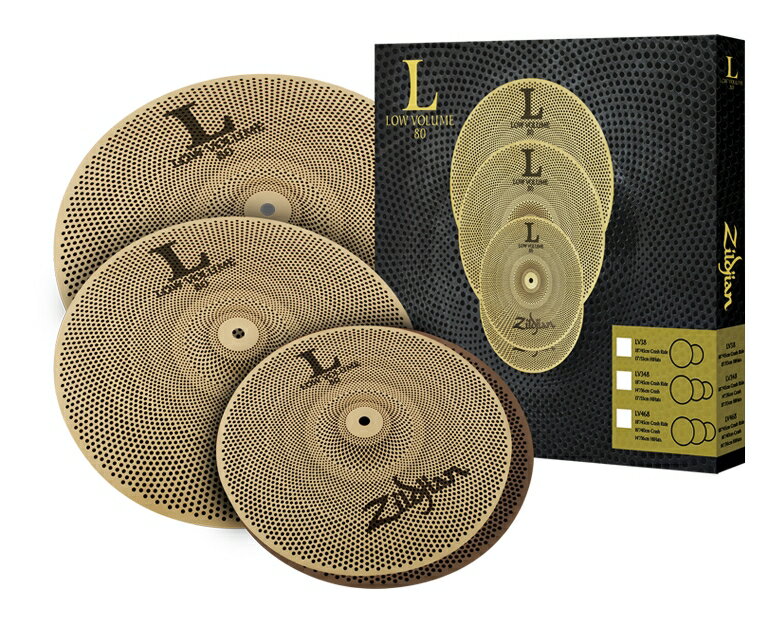 L80 Low Volume Cymbal Set LV468 NAZLLV468 / 14 HiHats， 16 Crash， 18 Crash Ride Zildjian