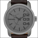 DIESEL メンズ腕時計 ガンメタル ダークブラウンレザーベルト DZ1467