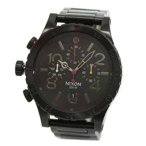 NIXON/ニクソン 48-20 CHRONO/クロノA486-1320 ALL BLACK / MULTI 腕時計 (サーフィン)