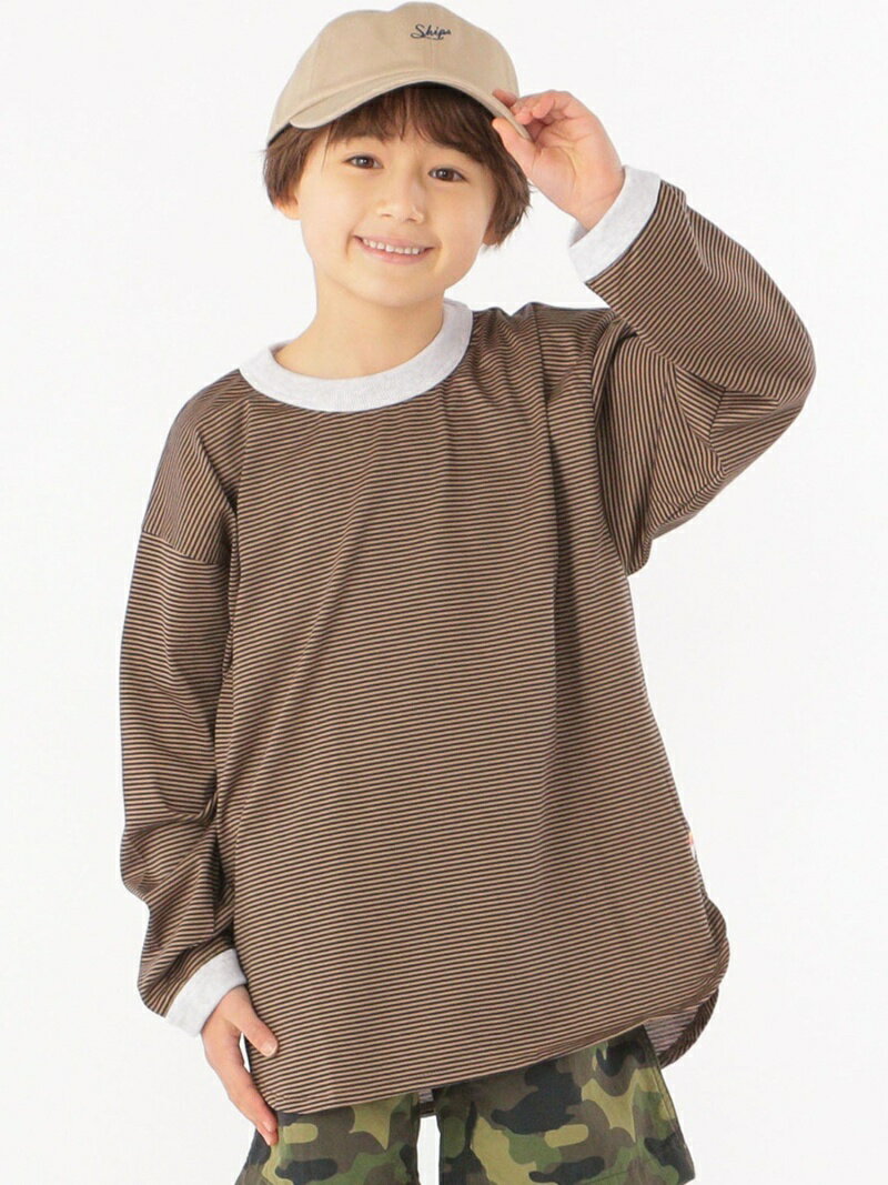melple:ボーダー リンガー 長袖 TEE(100~150cm)