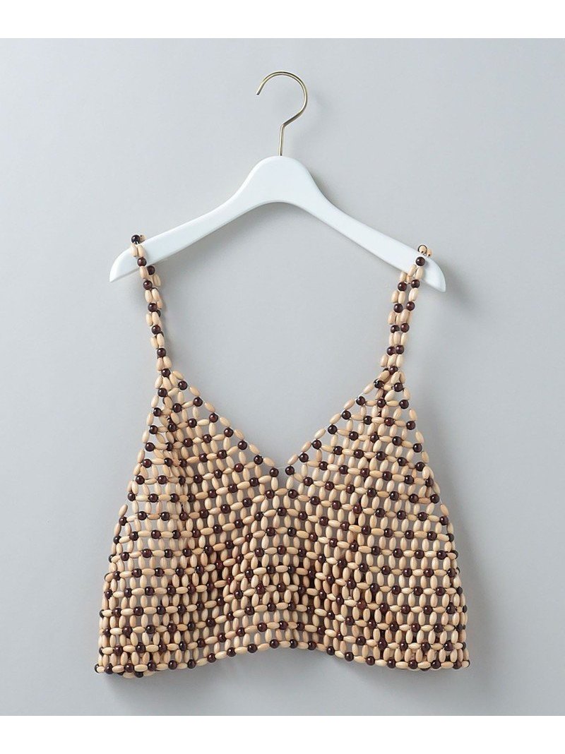 <6(ROKU)>WOOD BEADS MOTIF BRA/トップス