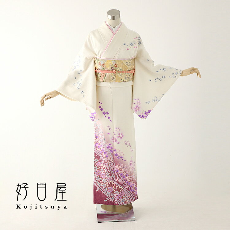 訪問着 レンタル 結婚式 入学式 七五三 正絹 h-091