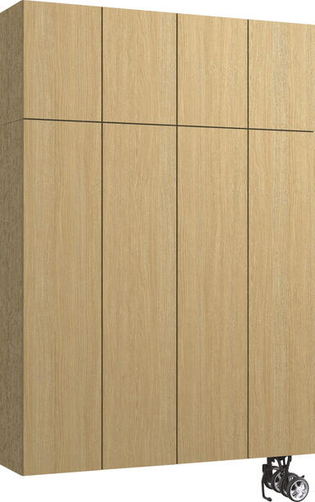 ハピアベイシス 玄関収納 開き戸ユニット フラット縦木目タイプ ハンドルレス 2300高/1600mm幅 ライトオーカー 大建工業の建具
