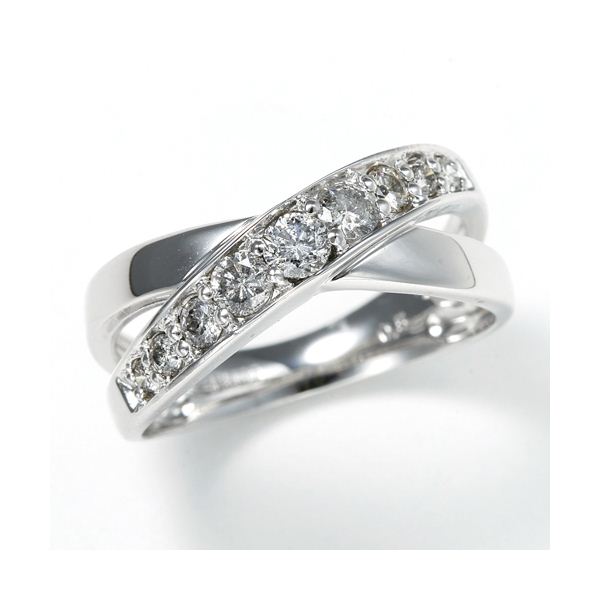 【ポイント20倍】0.5ct ダブルクロスダイヤリング 指輪 エタニティリング 9号