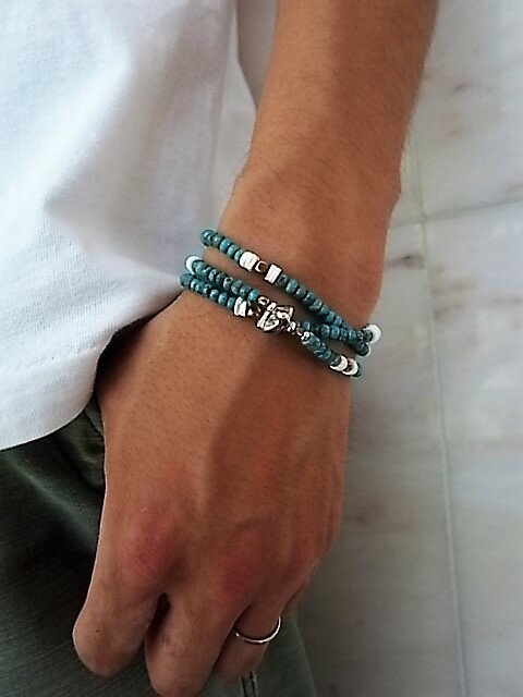 SunKu 39(サンク)【ANTIQUE BEADS MIX】TURQUOISE BEADS SHELL MIXNECKLACE & BRACELET