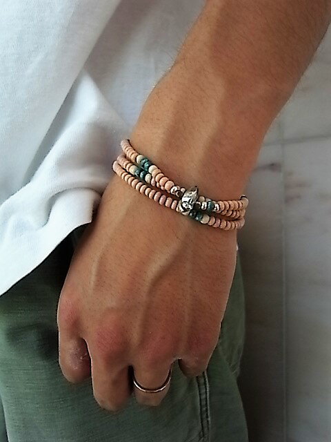 SunKu 39(サンク)【ANTIQUE BEADS MIX】PINK&TURQUOISE BEADS MIXNECKLACE & BRACELET