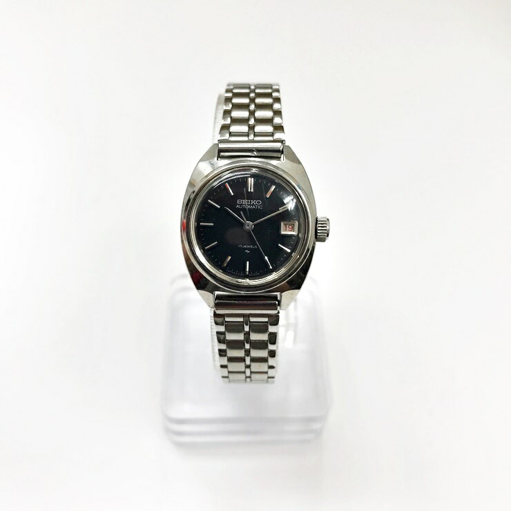 【中古】Bランク SEIKO セイコー レディースウォッチ 腕時計 2205-0050 自動巻 SS シルバー 黒文字盤【本物保証】