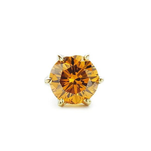 オレンジダイヤ 片耳用ピアス 0.13~0.20ct VS1~SI2-FANCY ORANGE K18 プラチナ ソリティア 一粒 オレンジ 片耳 0.1ct 0.2ct 0.1カラット 0.2カラット ダイアモンド ダイア ダイヤモンドピアス ダイヤピアス ダイヤ ピアス スタッド オレンジダイヤ