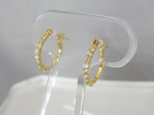 K18 0.20ct ハーフエタニティピアス10P03Dec16【楽ギフ_包装】