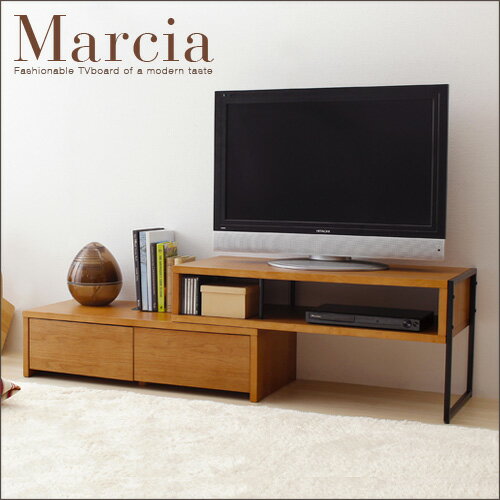 テレビ台 伸縮 Marcia マーシャ | 北欧 木製 アンティーク ウォールナット アイアン ブラック テレビボード ローボード コンパクト 収納 天然木 おしゃれ オシャレ モダン 送料無料 インダストリアル