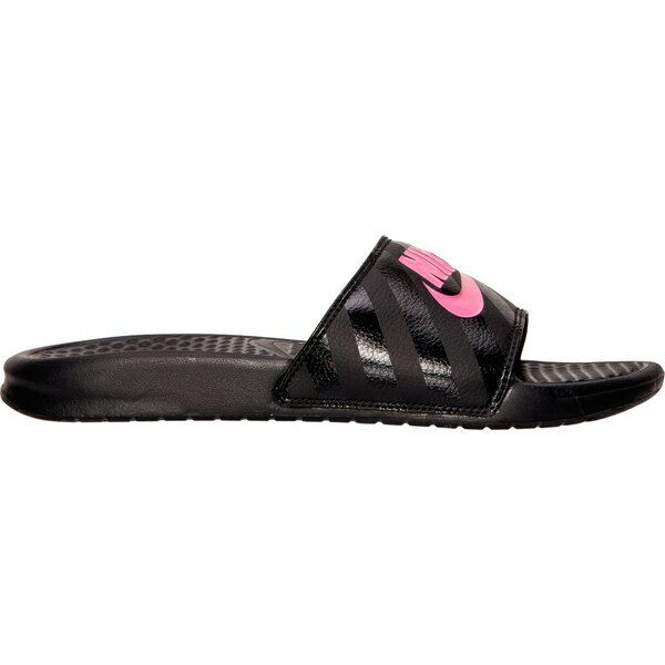 ナイキ レディース スニーカー シューズ Women's Nike Benassi JDI Swoosh Slide Sandals Black/Vivid Pink