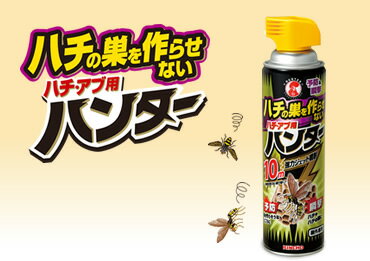 【10点セットで送料無料】大日本除虫菊 ハチの巣を作らせない ハチ・アブ用ハンター 屋外専用 510ml 直撃殺虫効果に「巣を作らせない」予防効果をプラス ×10点セット ★まとめ買い特価! ( 4987115521926 )