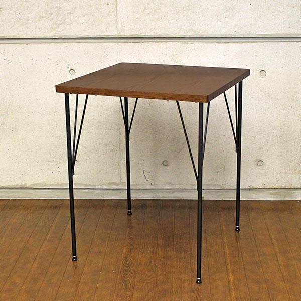 Dining Table ダイニングテーブル アイアン 小さい コンパクト 60cm ヴィンテージ カフェテーブル 60 食卓テーブル 2人用 おしゃれ 2人 木目 レトロ アンティーク 単品 正方形 二人 二人用 モダン ダイニング アンティーク調 カフェ風 テーブル 一人暮らし 1人 送料無料
