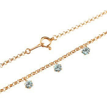 【送料無料】ブルームーンストーン アンクレット トリロジー チェーン ピンクゴールドk18 6月誕生石 18金 贈り物 誕生日プレゼント ギフト