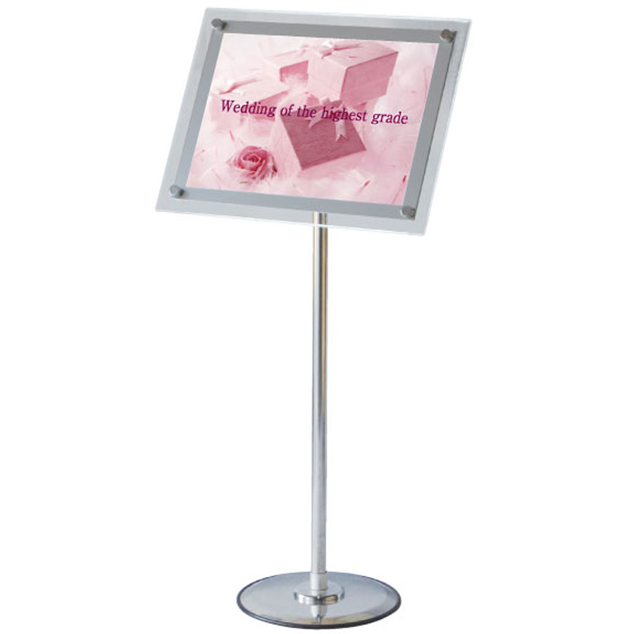 フリーアングルアクリルスタンドLED A3(1ポールスタイル) FAACS-LED-A3 LEDパネルスタンド看板 電飾看板