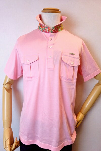 【ミラショーン】【milaschon】【春夏アウトレットセール50%OFF】 スムース半袖ポロシャツ ピンク 【M・L・LL】【大きいサイズ】【ポロシャツ】【半袖】【メンズファッション】【ミラショーン服】