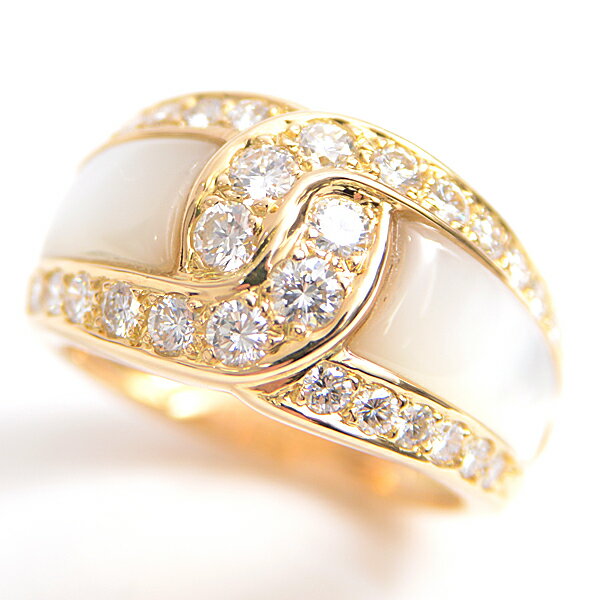ヴァンクリーフ&アーペル/Van Cleef & Arpels/750YG/シェル ダイヤリング/10号/仕上済/A級品【中古】