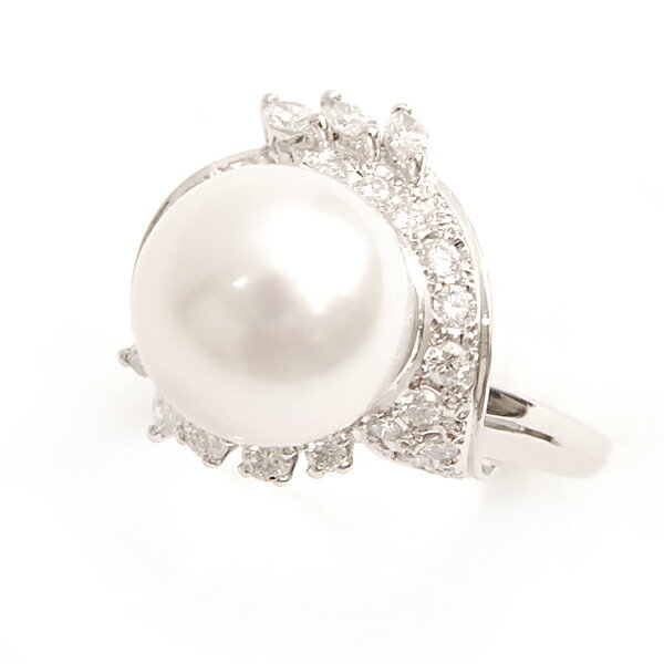 ミキモト/MIKIMOTO/PT900/パールダイヤリング/12mm 0.83ct/17.5号/仕上済/A級品【中古】